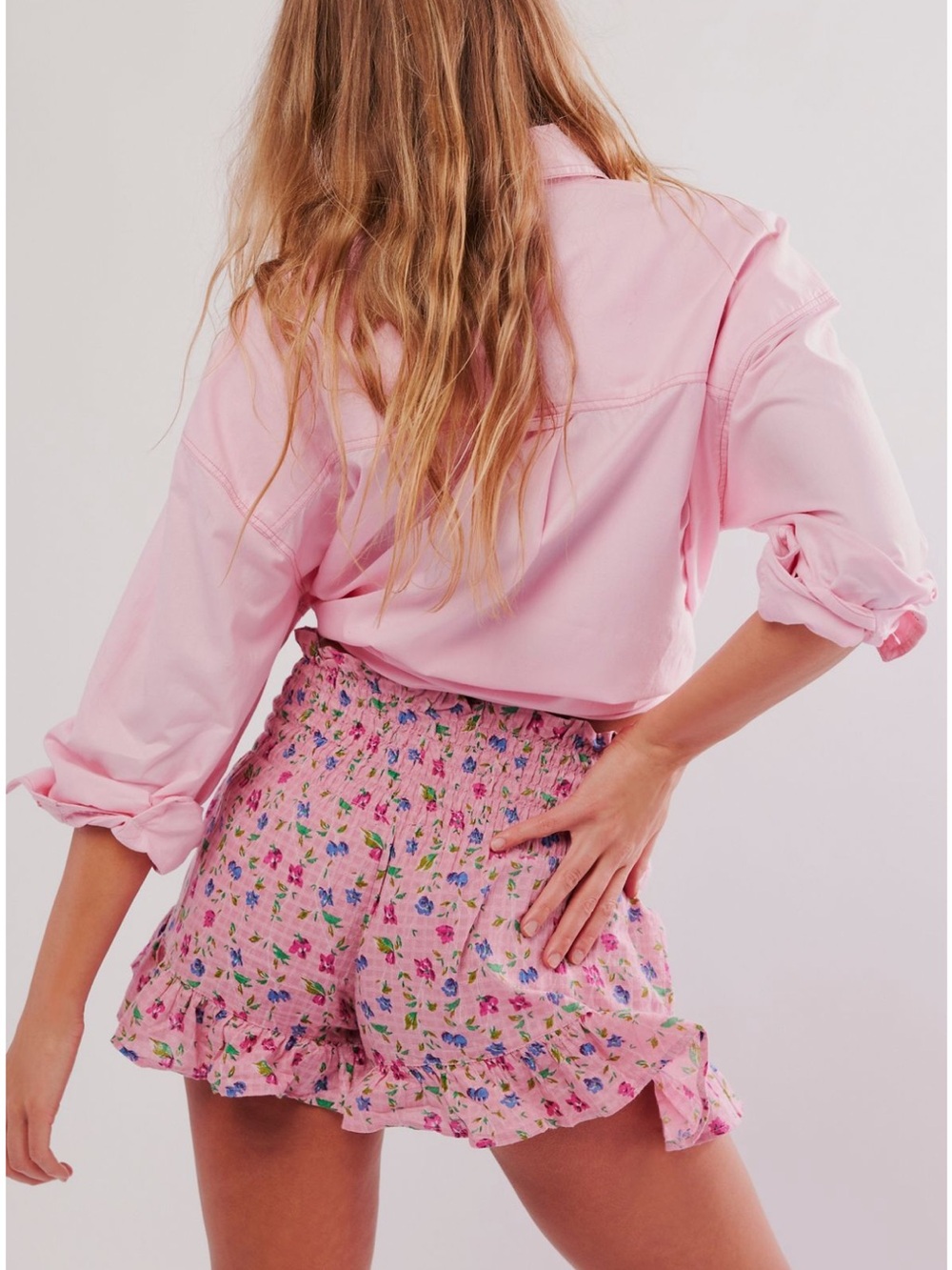 NWT Winston White Olivia Shorts in Fuchsia Combo, Pink Floral Ruffle Shorts - Picture 3 of 5